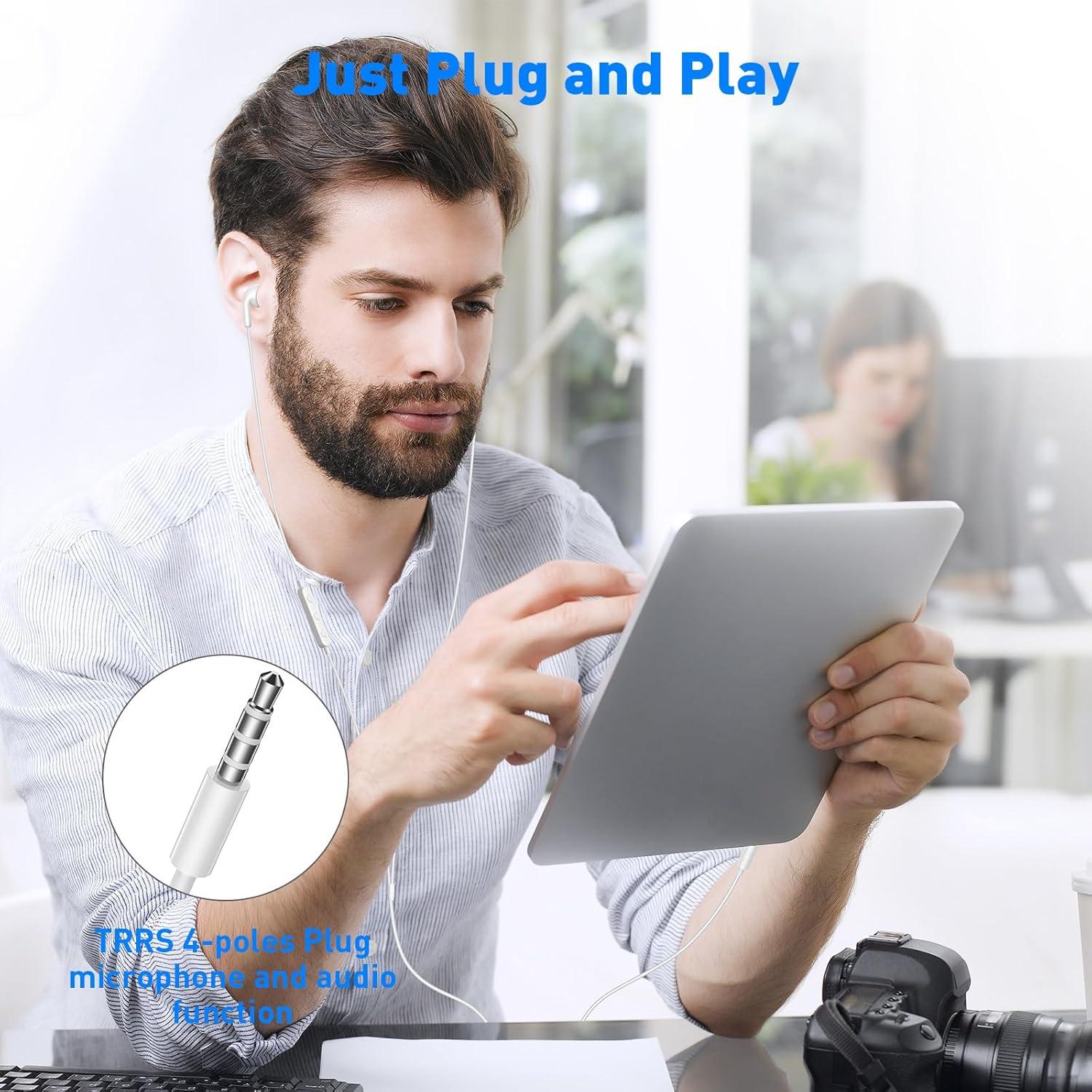 Auriculares con cable APETOO 3.5mm con micrófono y control