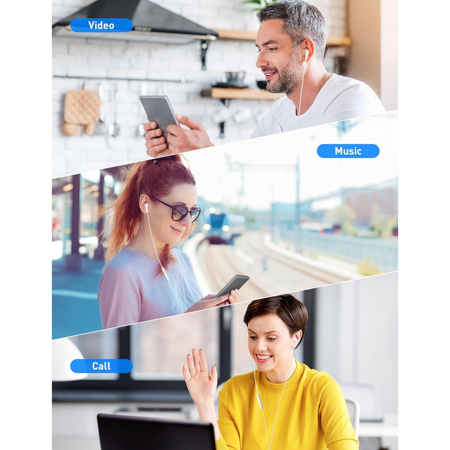 Auriculares con cable APETOO 3.5mm con micrófono y control