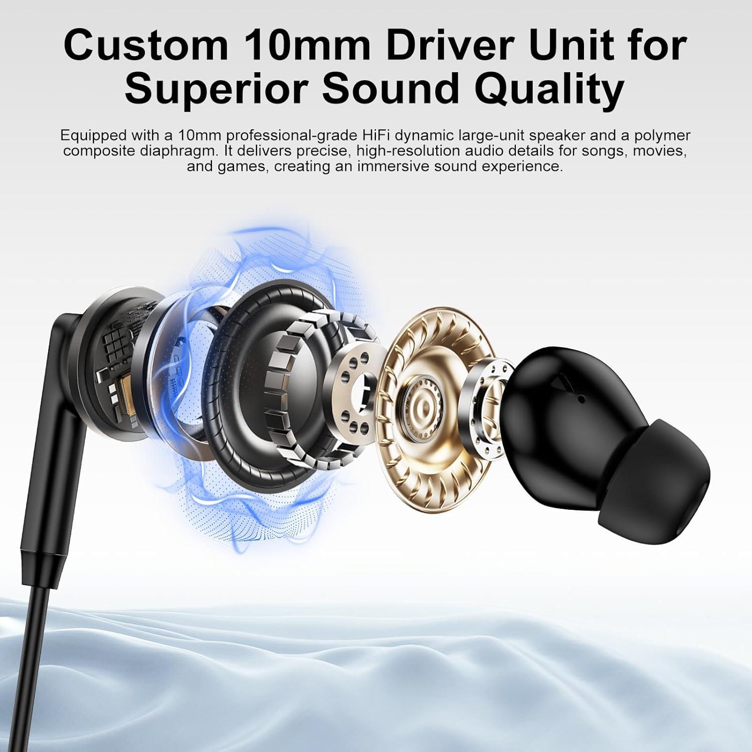 Auriculares USB C Samsung A16 A26 A36 S25 Ultra Estéreo