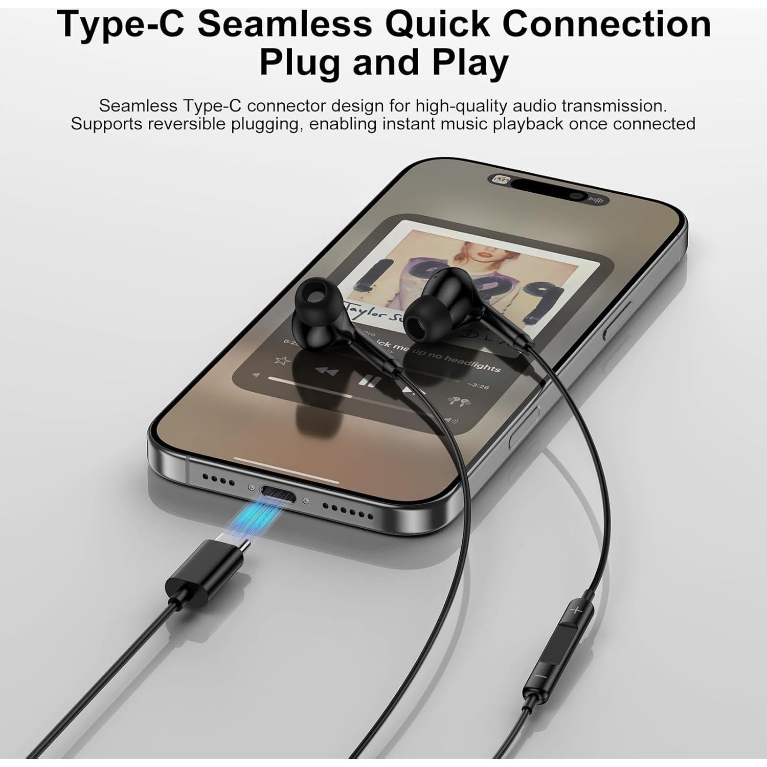 Auriculares USB C Samsung A16 A26 A36 S25 Ultra Estéreo