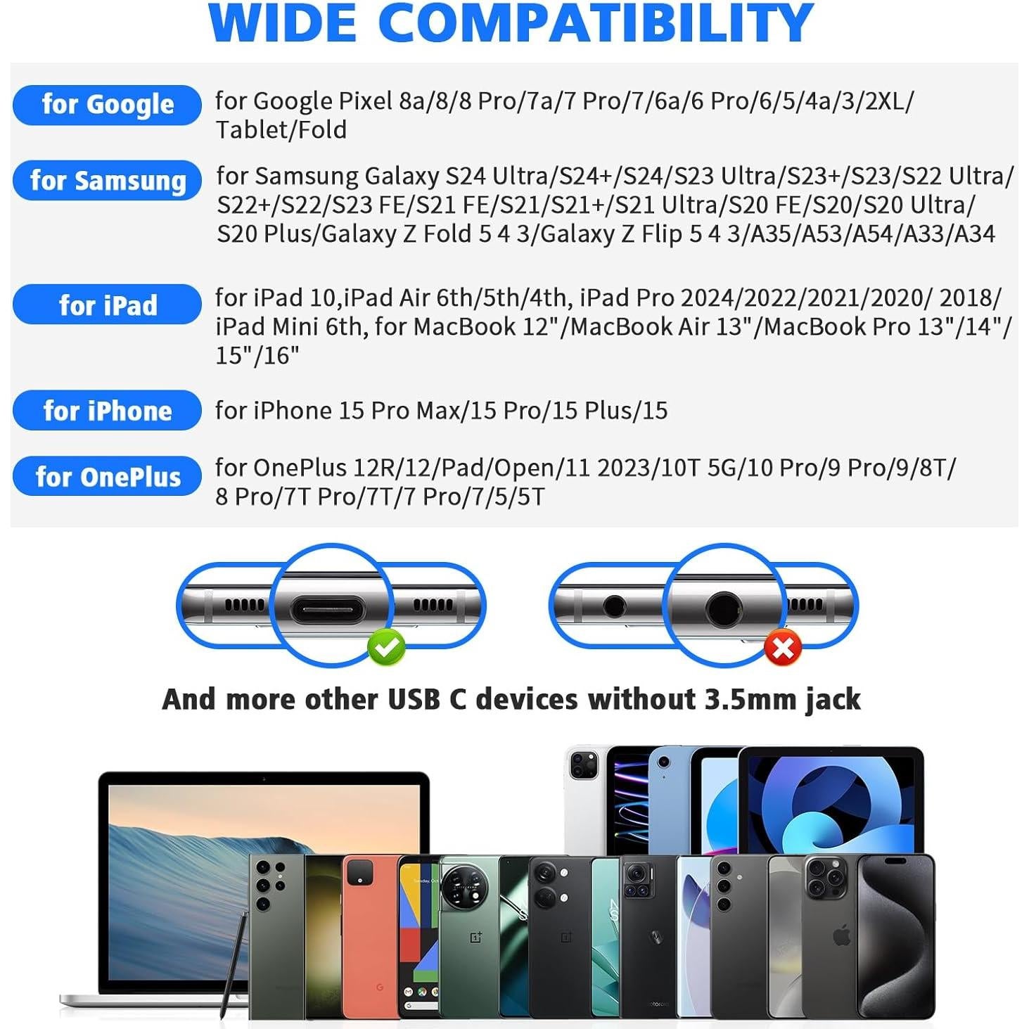 Auriculares USB C ASKUBSKU HiFi Estéreo con Micrófono - Negro