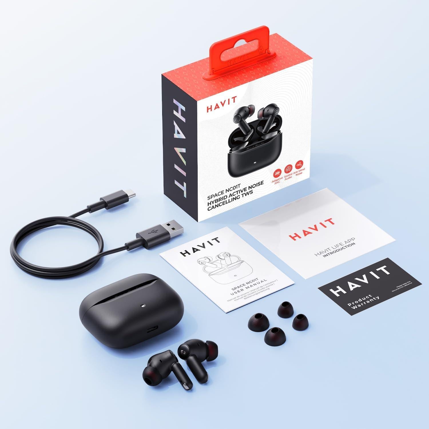 Auriculares Inalámbricos Havit SPACE NC01T con ANC y Bluetooth 6.0