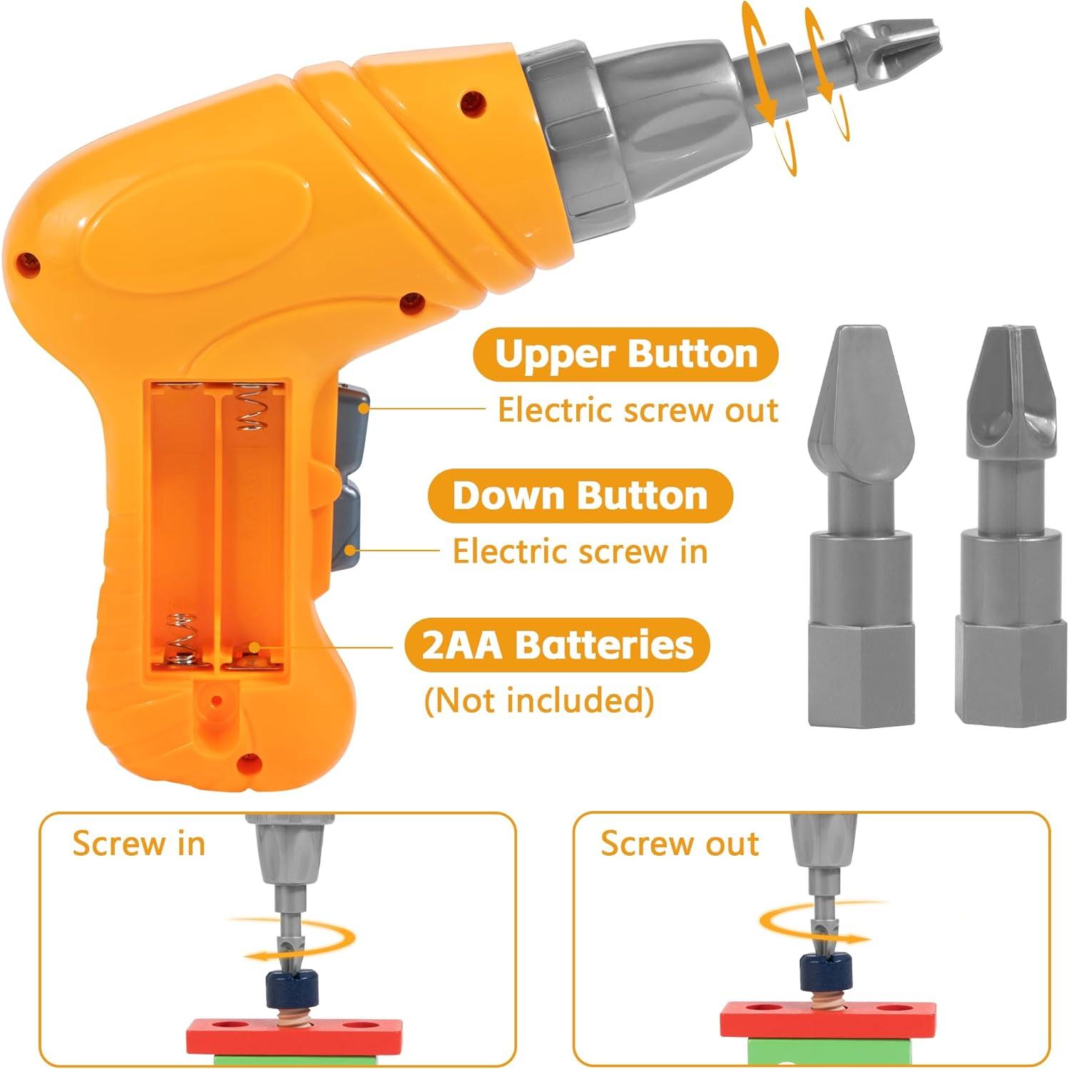 Juego de Herramientas KIDWILL con Taladro Eléctrico para Niños