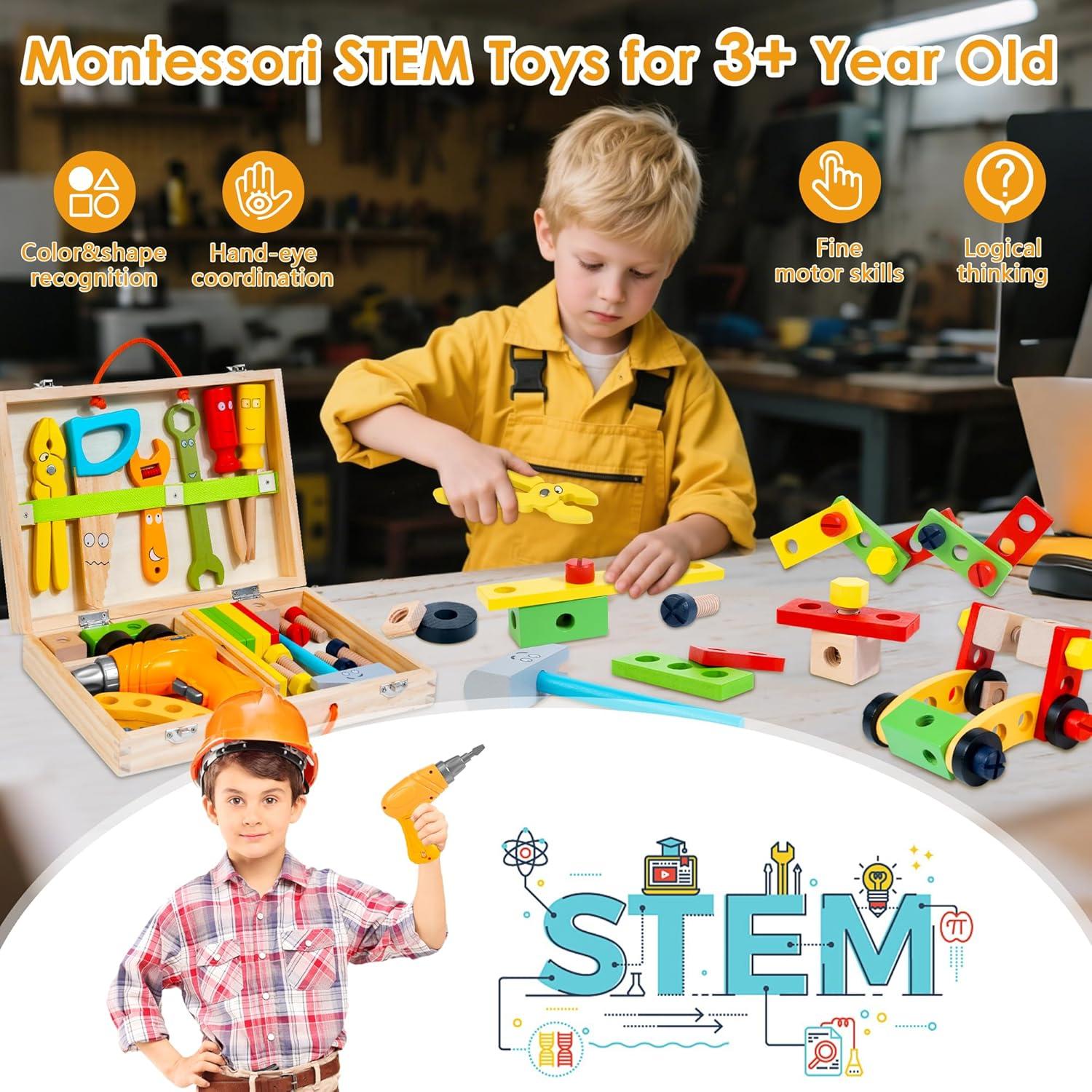 Juego de Herramientas KIDWILL con Taladro Eléctrico para Niños