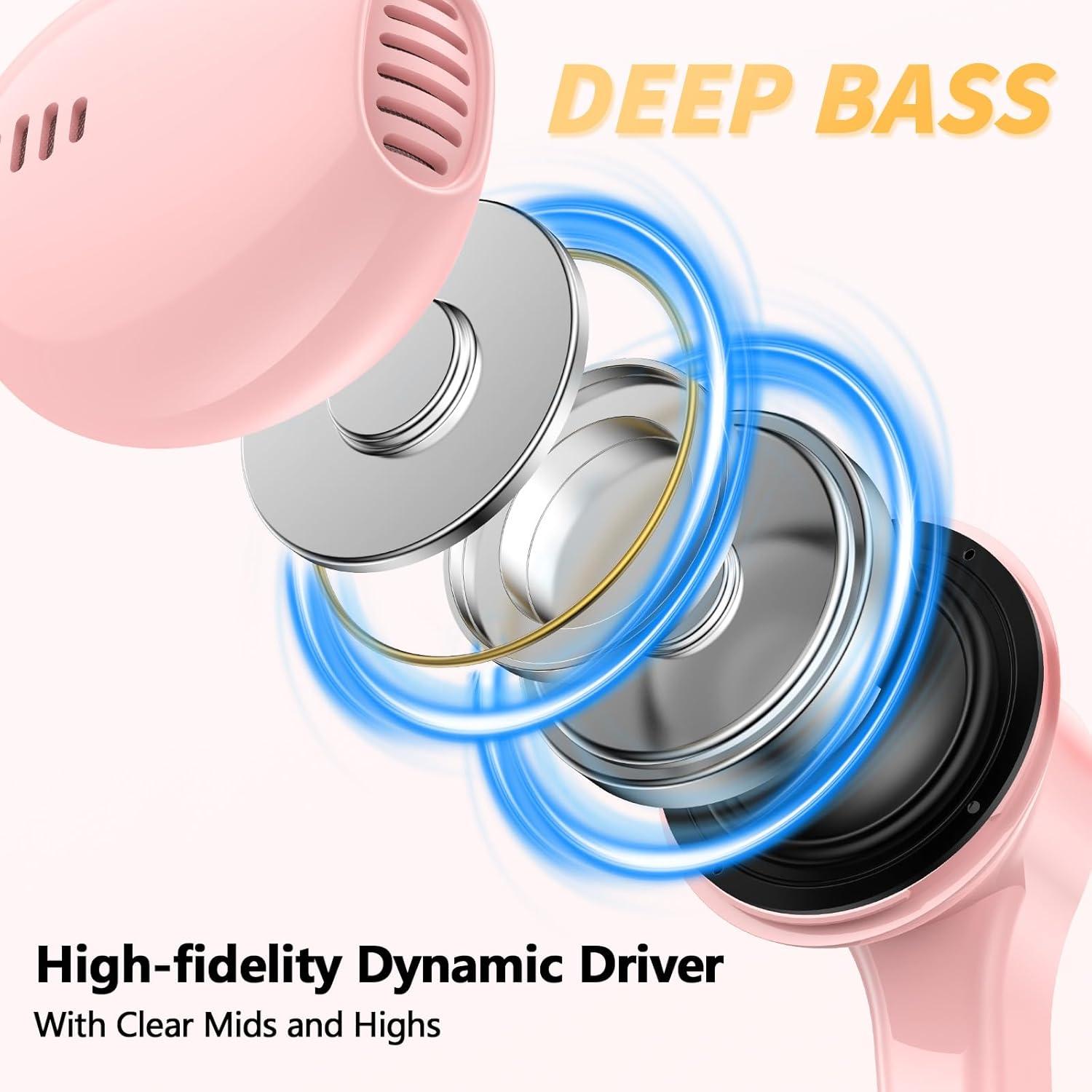 Auriculares USB-C iMangoo Rosa con Micrófono y Control Remoto