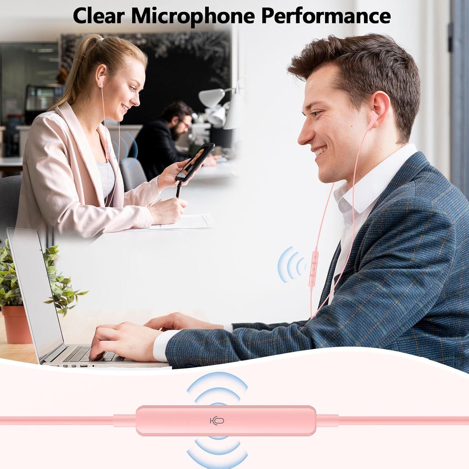 Auriculares USB-C iMangoo Rosa con Micrófono y Control Remoto