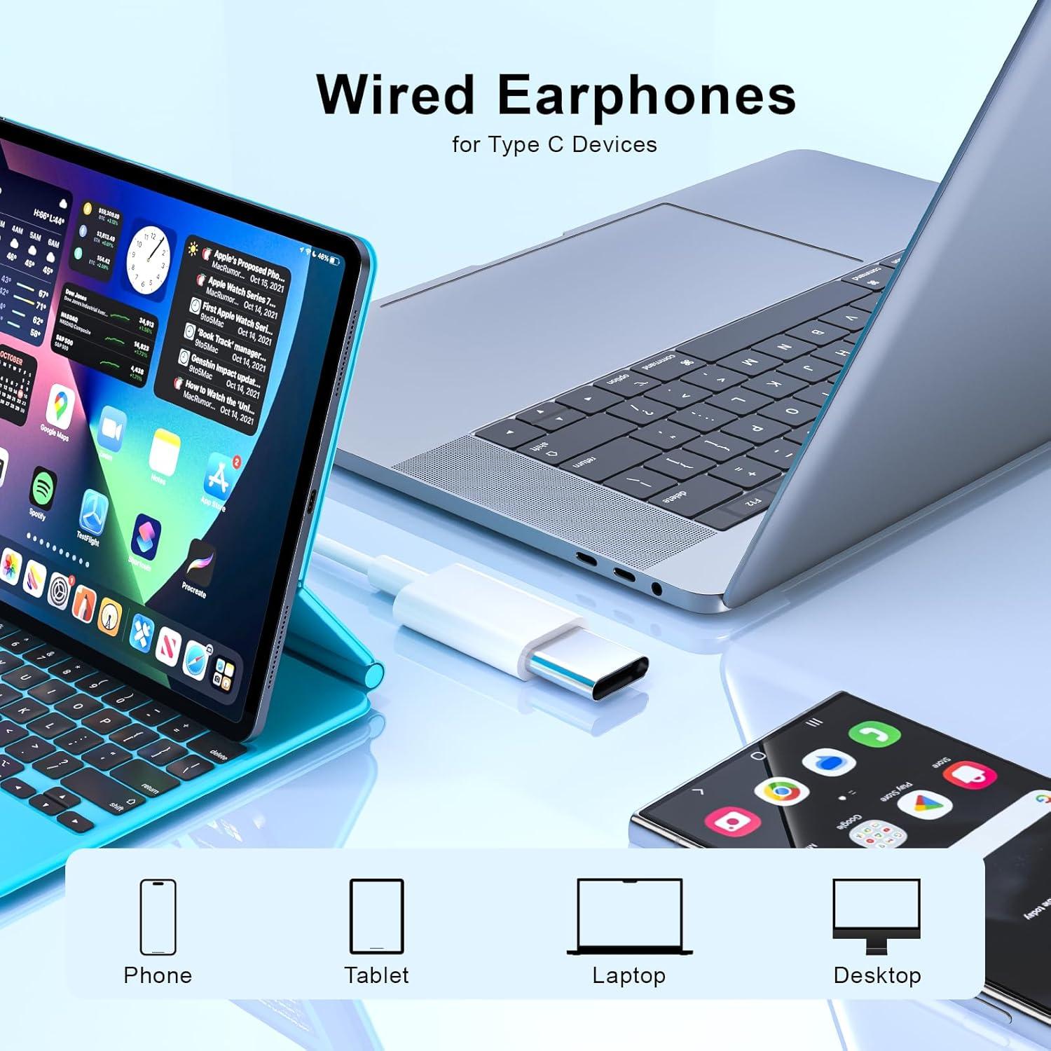 Auriculares USB C YB-17 para iPhone, iPad, MacBook, Samsung