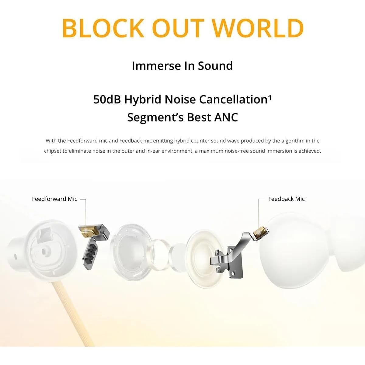 Auriculares Bluetooth realme Buds Wireless 5 ANC - 38h, IP55