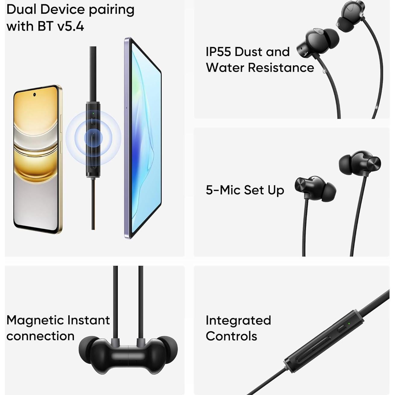 Auriculares In-Ear Bluetooth realme Buds Wireless 5 ANC Negro