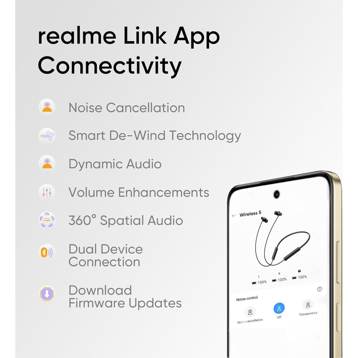 Auriculares In-Ear Bluetooth realme Buds Wireless 5 ANC Negro