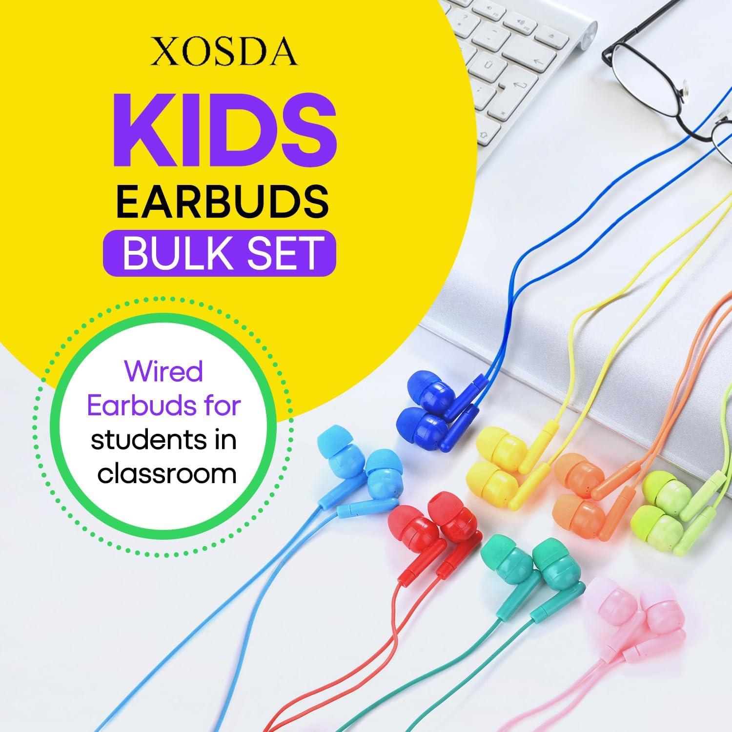 Auriculares Cableados XOSDA para Niños Paquete de 64 Colores
