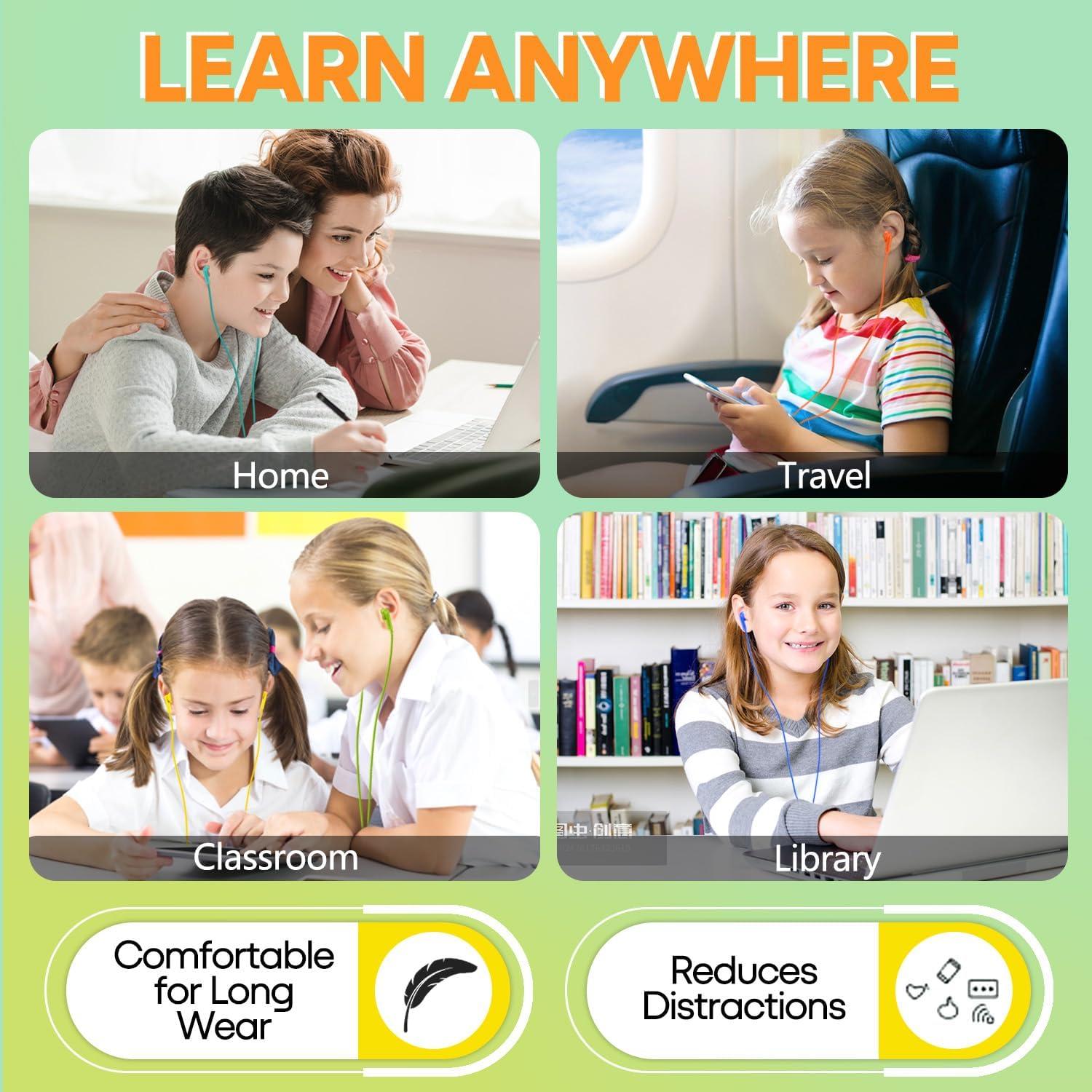 Auriculares Cableados XOSDA para Niños Paquete de 64 Colores