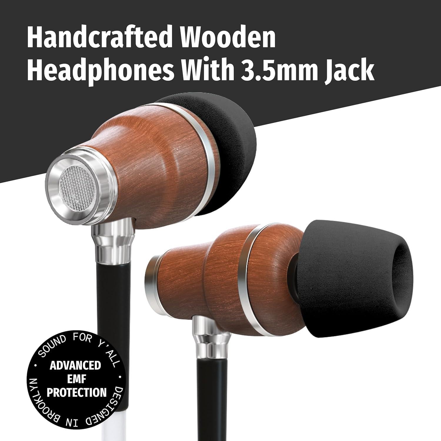 Auriculares In Ear Symphonized EMF 3.5mm, Sonido 3D, Madera