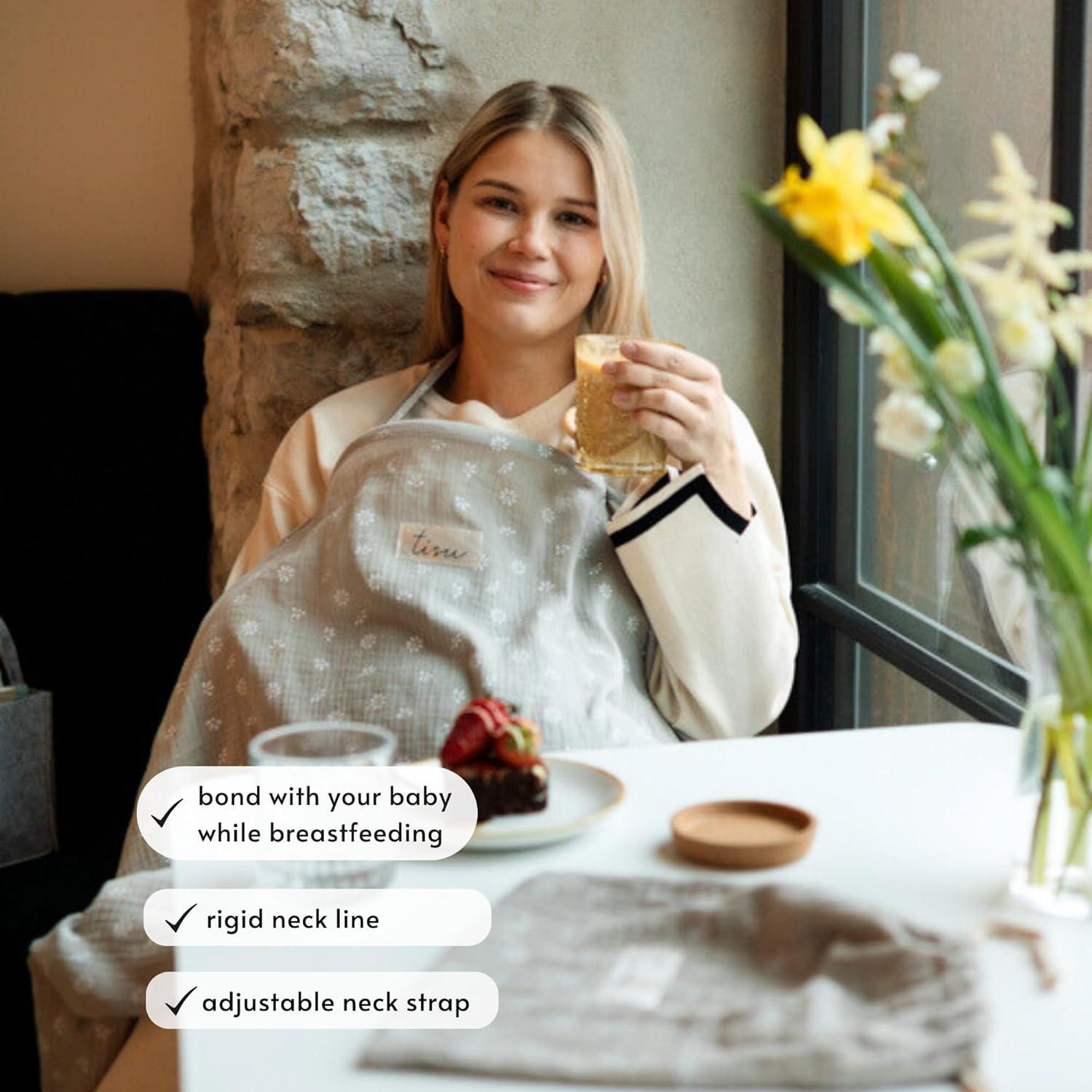 Cubierta de Lactancia TISU 100% Algodón Muselina Beige