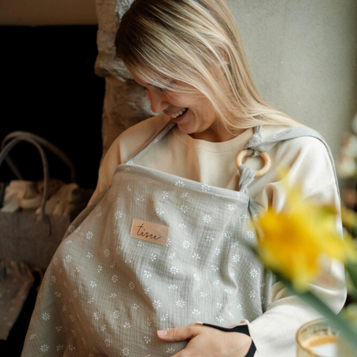 Cubierta de Lactancia TISU 100% Algodón Muselina Beige