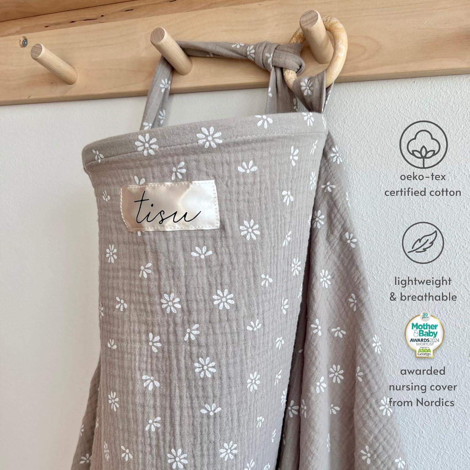 Cubierta de Lactancia TISU 100% Algodón Muselina Beige