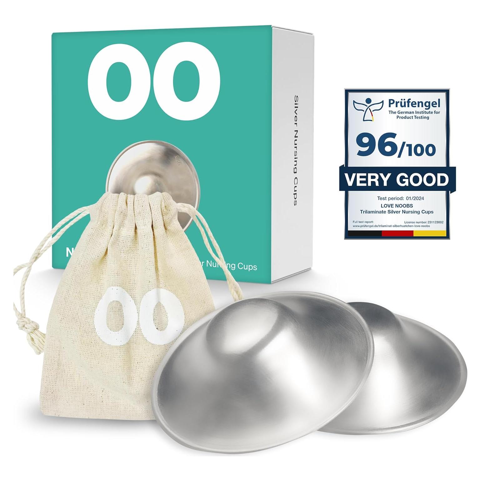 Copas de Lactancia de Plata LoveNoobs XL - Protectores de Pezón