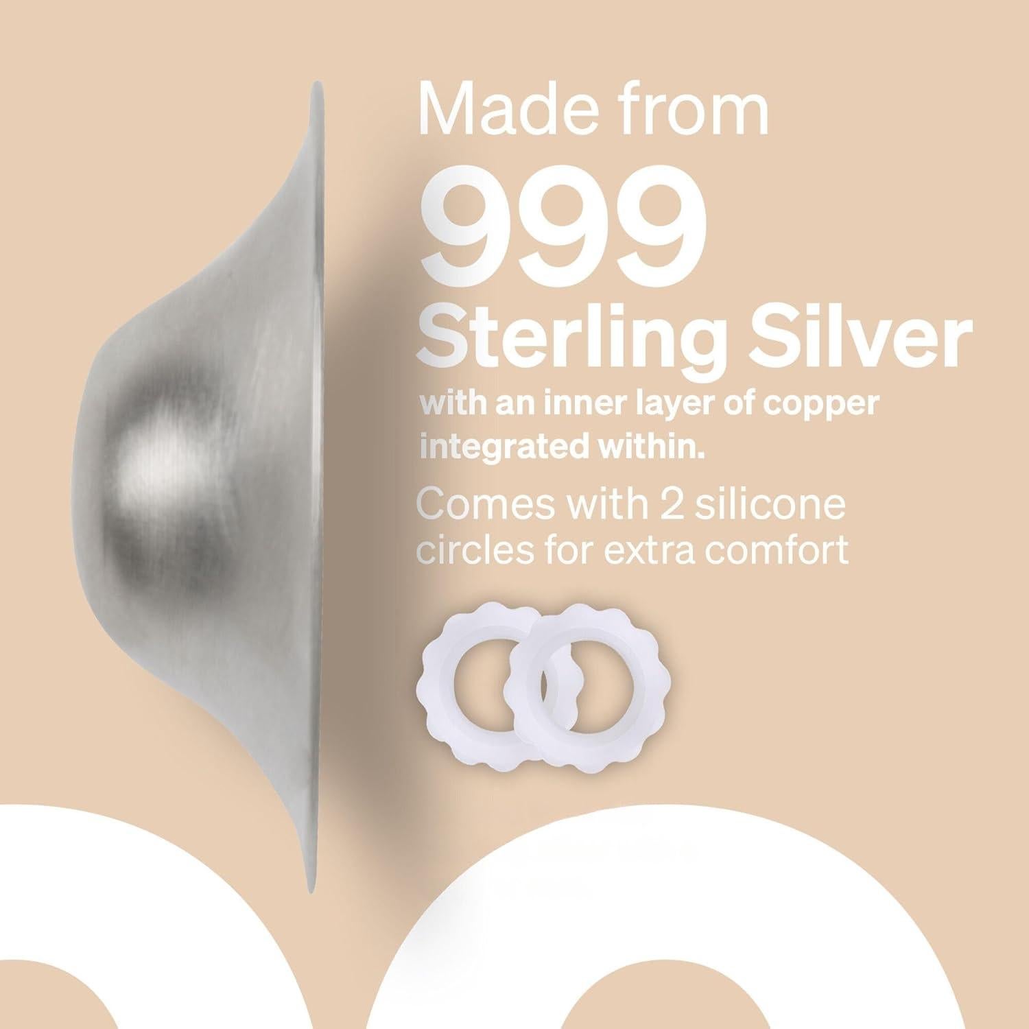 Copas de Lactancia de Plata LoveNoobs XL - Protectores de Pezón