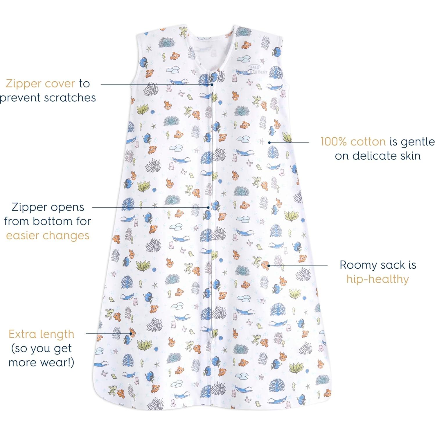 Saco de Dormir HALO SleepSack Algodón Mediano Coral 6-12 Meses