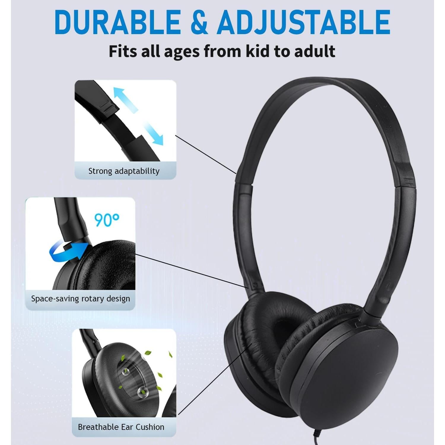 Auriculares Escolares XOSDA PU102 a Granel 50 Unidades
