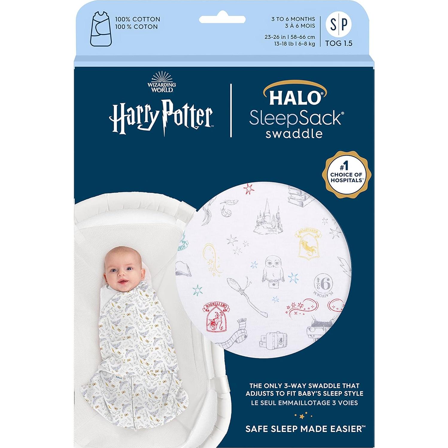 Saco de Dormir Swaddle HALO 100% Algodón Harry Potter 0-3 Meses