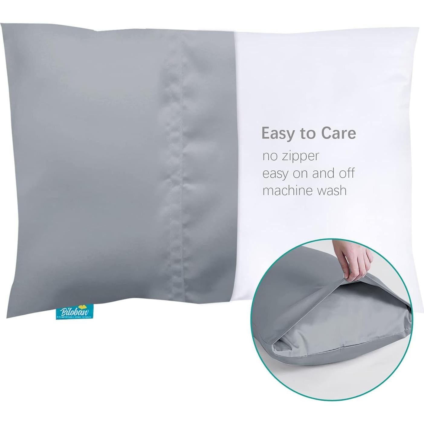 Funda de Almohada para Niños Biloban 2 Piezas Satén 50x38cm