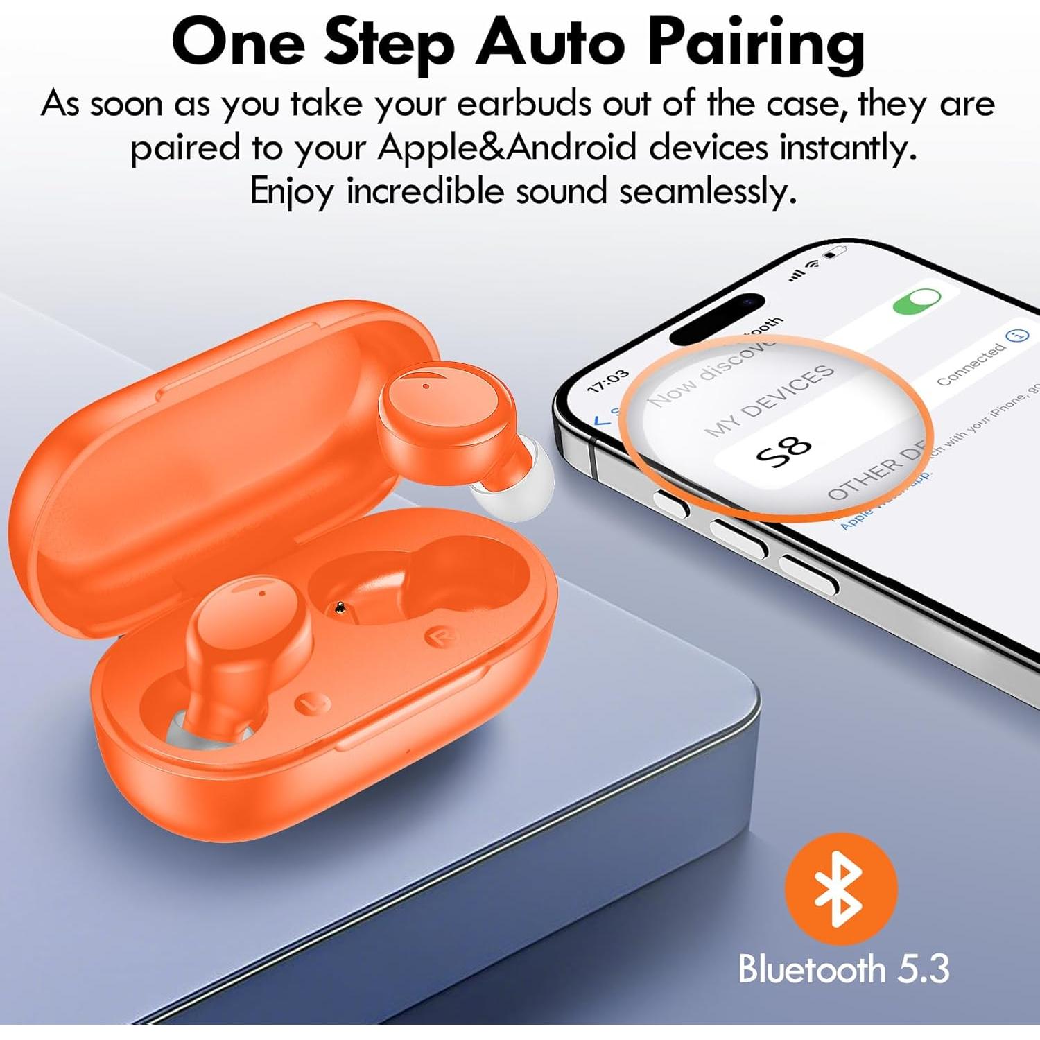 Auriculares Inalámbricos Lanteso Bluetooth 5.3, 48H, Sonido Premium