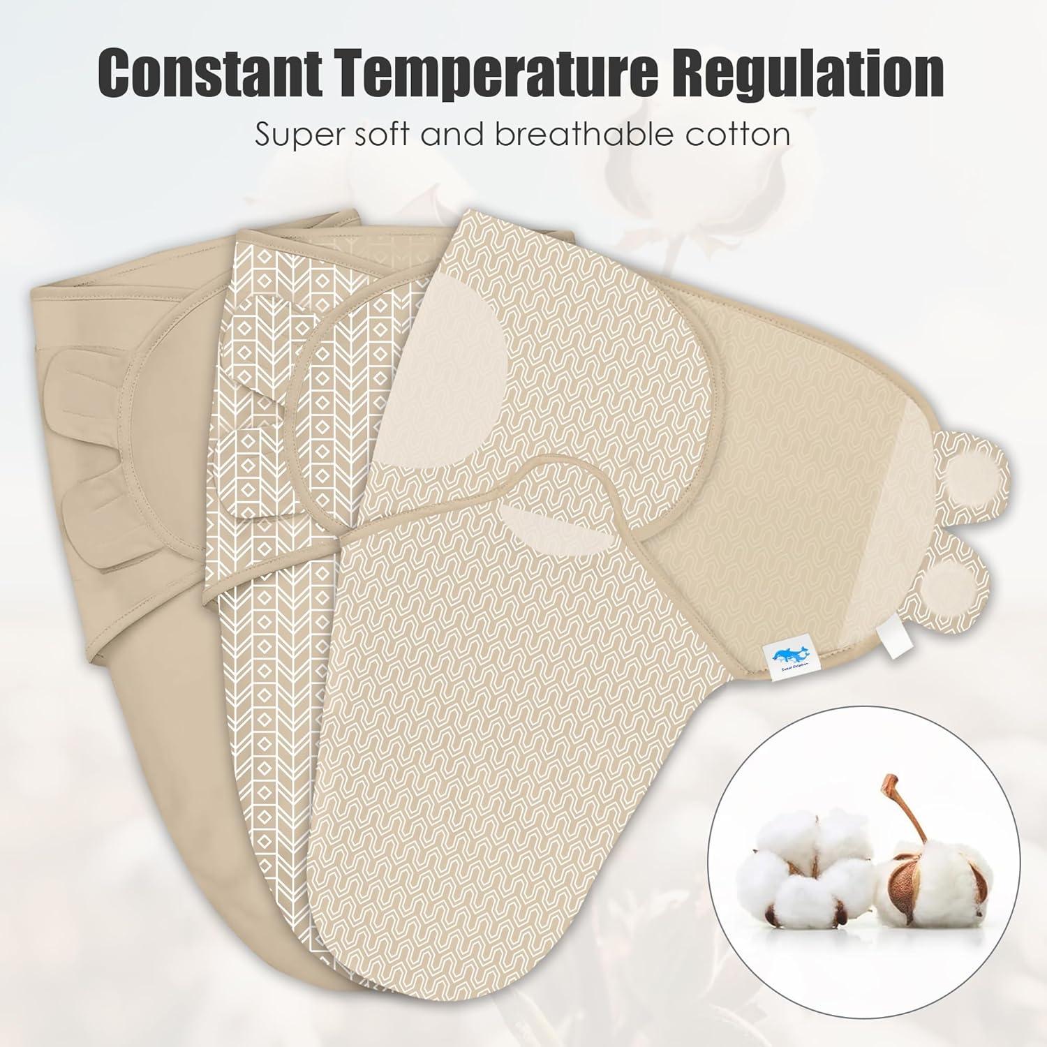 Sacos de Sueño para Bebés DOLPHIN DULCE - 3 Unidades, 0-3 Meses, Algodón