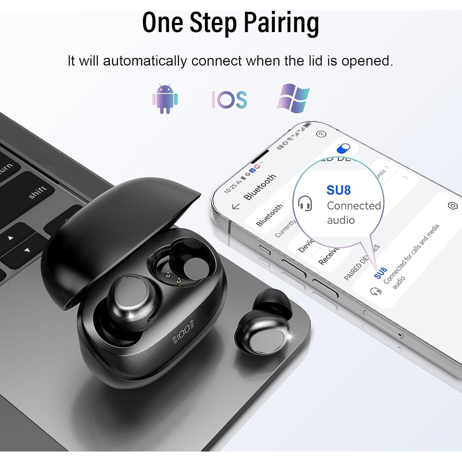 Auriculares Inalámbricos DUSONLAP SU8 para Dormir Bluetooth 5.4