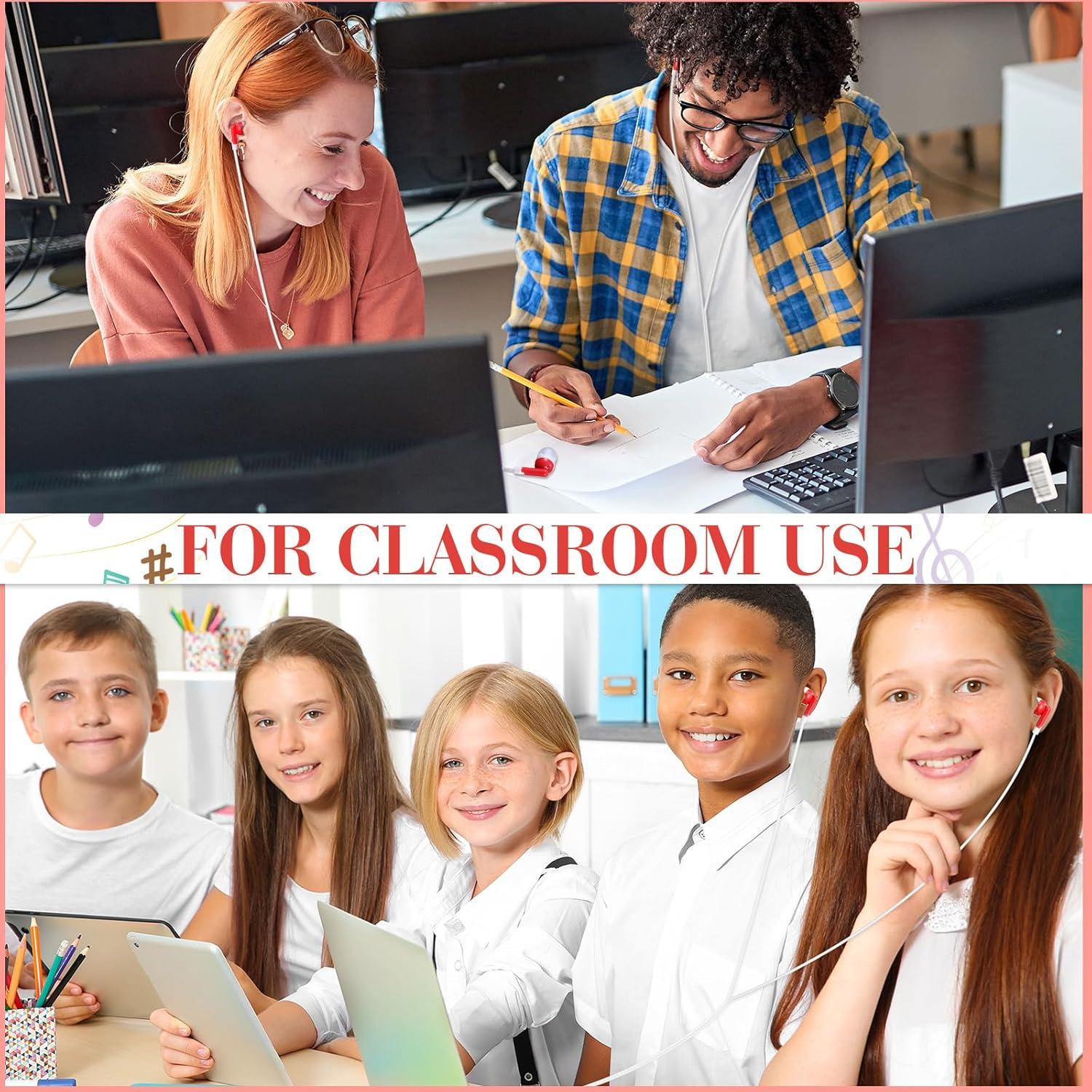 Auriculares In Ear Konohan 100 Pcs Rojo para Aula y Estudiantes