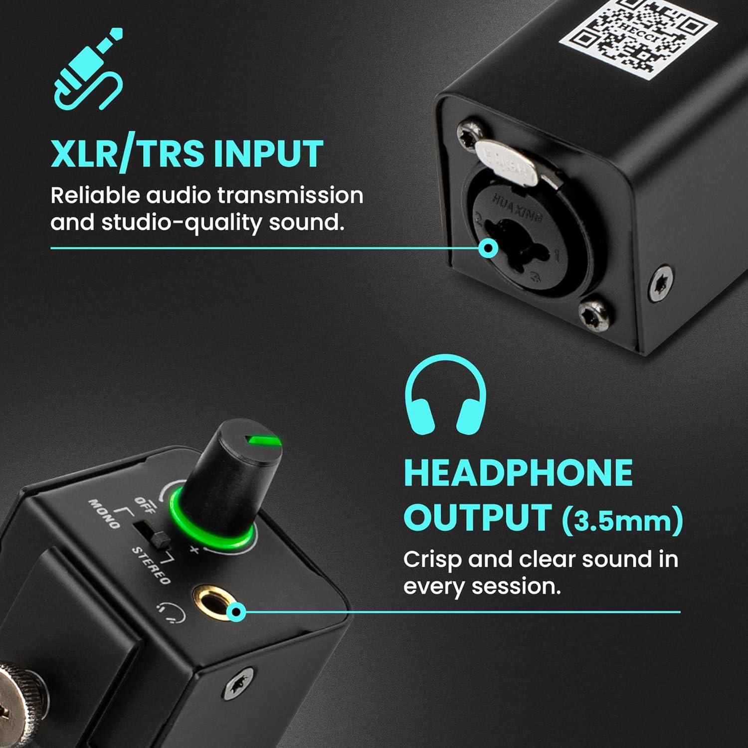 Amplificador In-Ear Hecci Z2 con Salida XLR y TRS, 198g