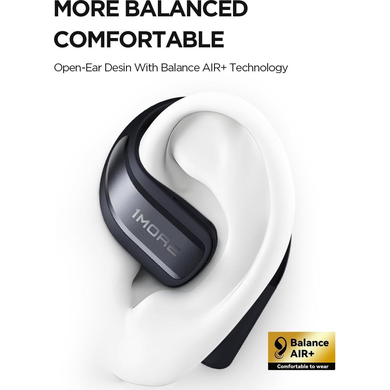 Auriculares Inalámbricos 1MORE S70, 40H Batería, IPX5, Negro