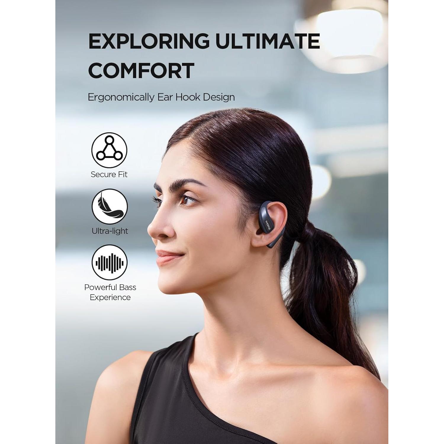 Auriculares Inalámbricos 1MORE S70, 40H Batería, IPX5, Negro