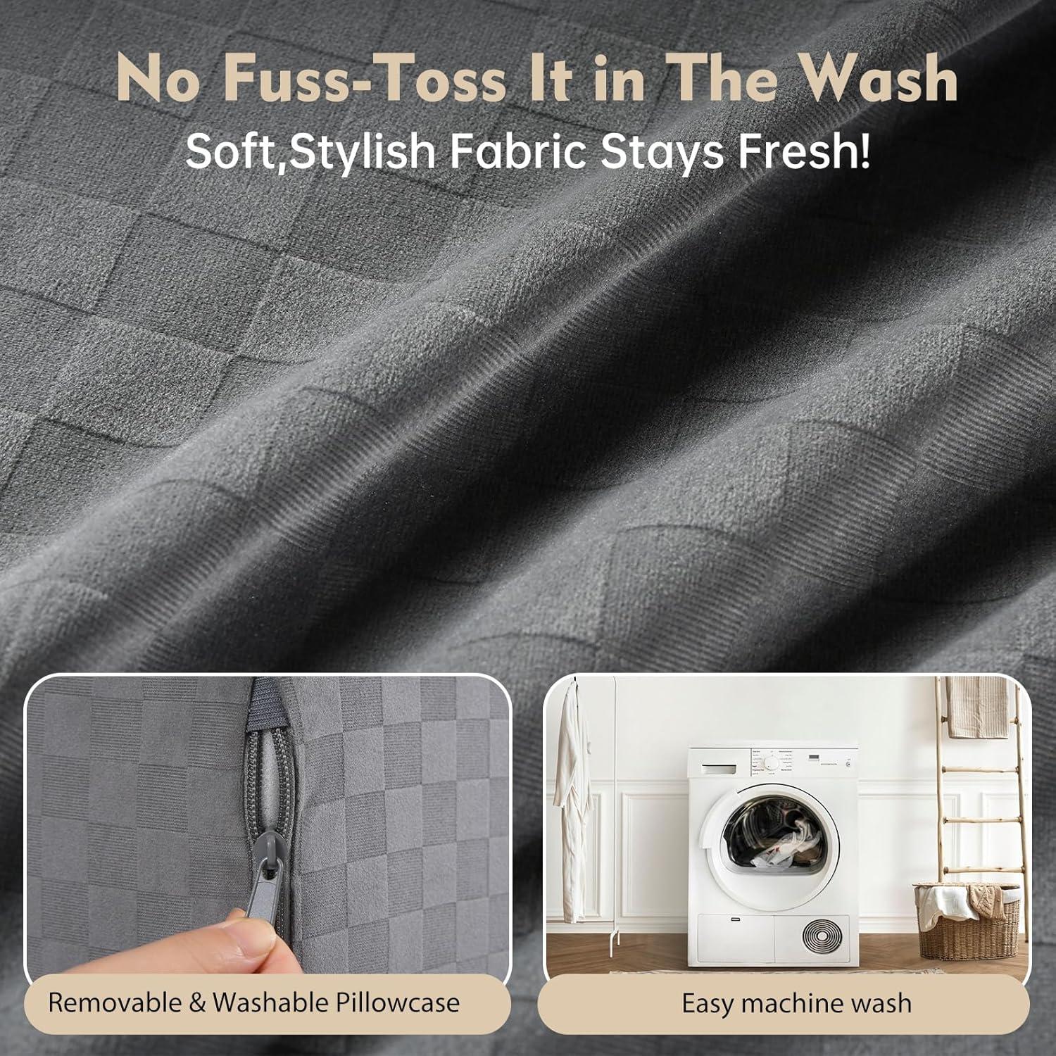 Almohada de Lectura Vekkia 53 cm con Brazos y Respaldo Alto - Soporte Ergonómico para Adultos, Espuma y Funda Desmontable