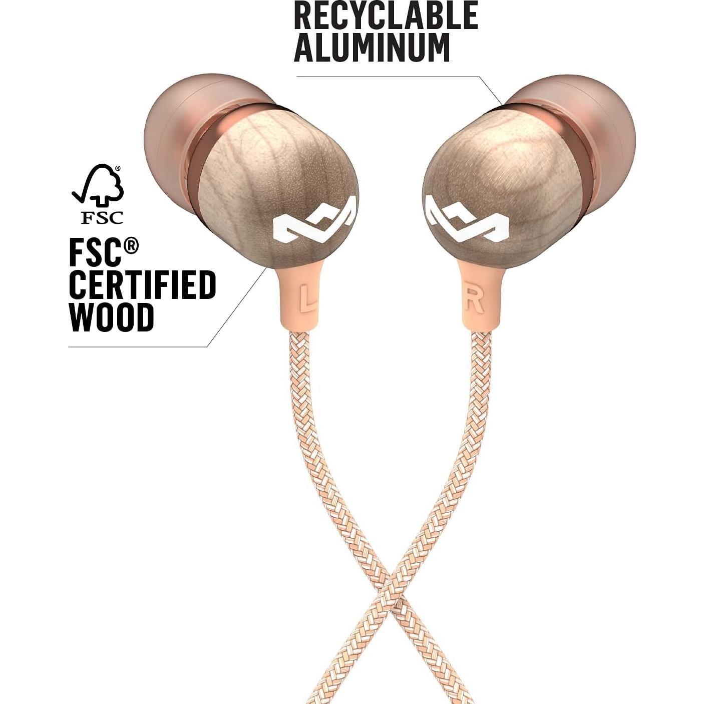 House of Marley Smile Jamaica Wired Noise Isolating Headphones with Microphone (Copper)