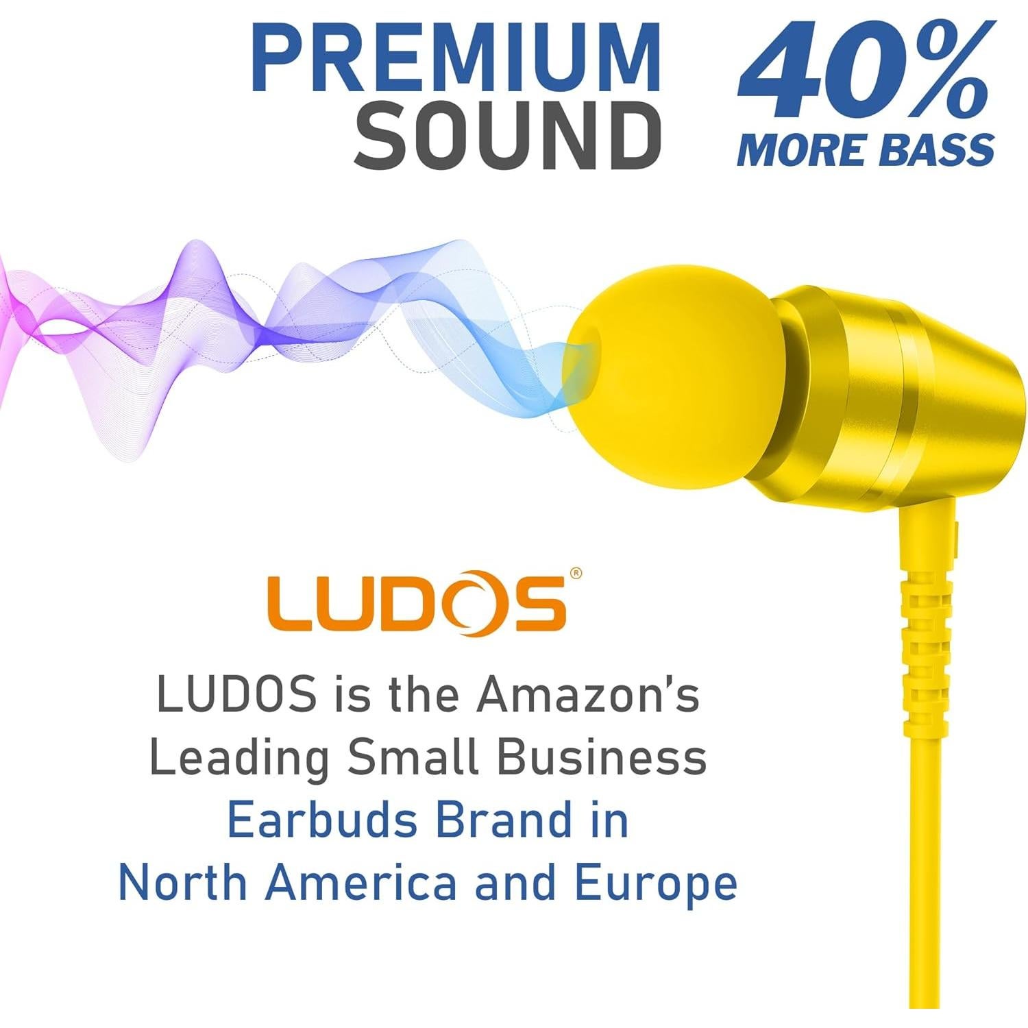Auriculares LUDOS OMNITONE In-Ear con Cable 3.5mm Amarillo