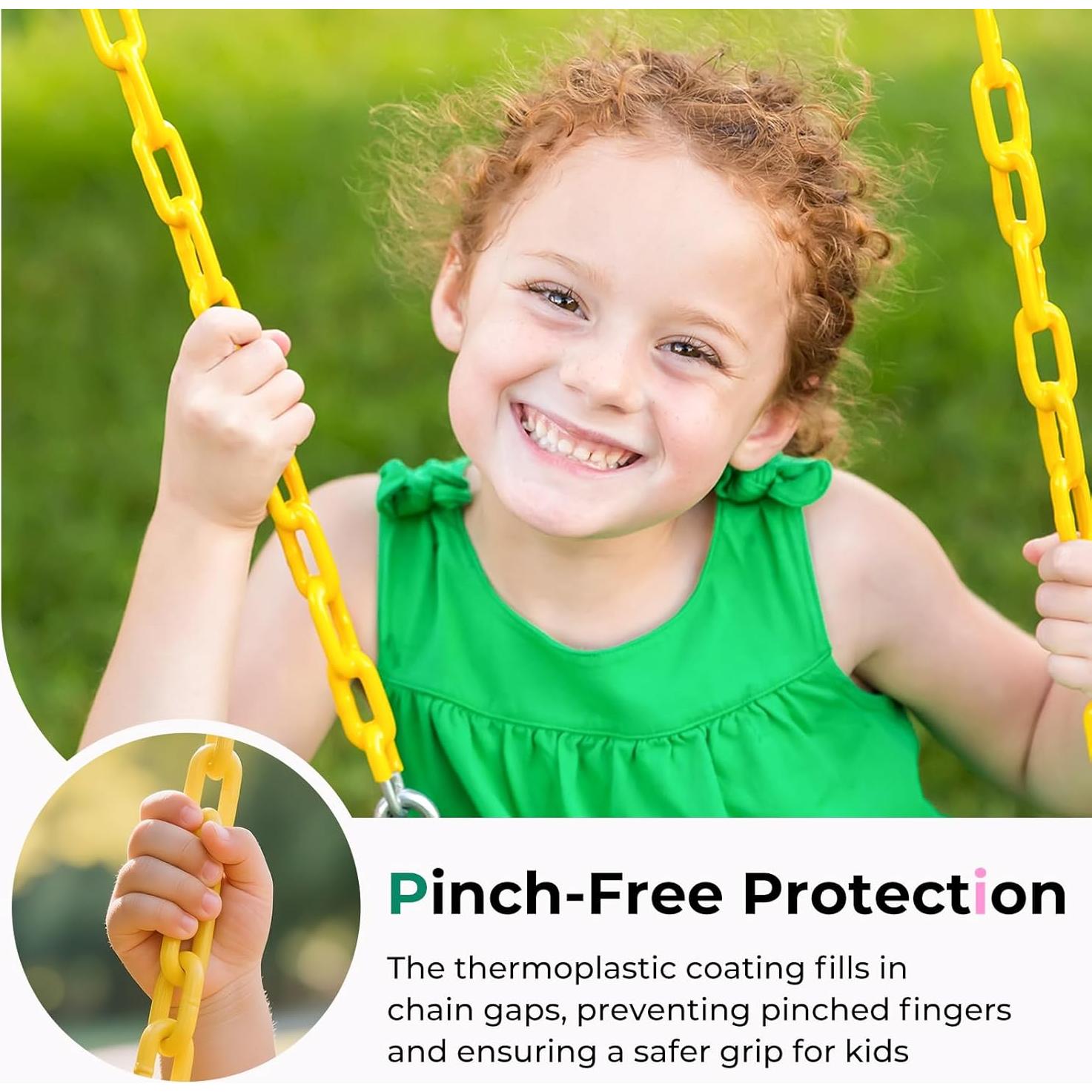 Columpio para Niños DECORLIFE Azul con Cadenas Recubiertas