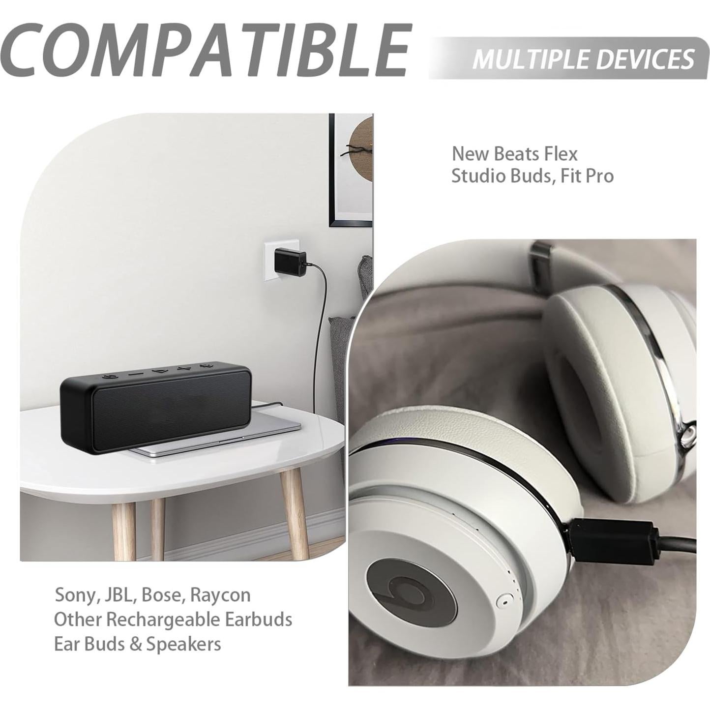 Cable de carga USB Micro 1.52 m para altavoces y auriculares