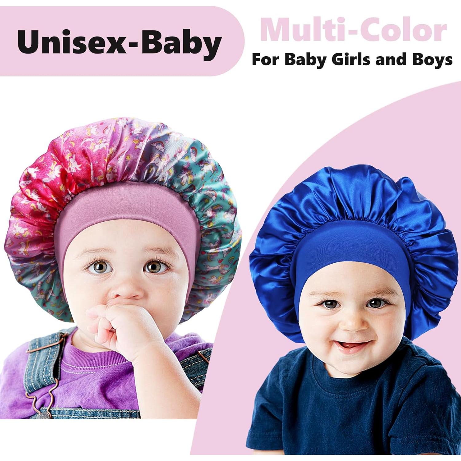 Bonete de satén para dormir LBYLUS azul para bebés