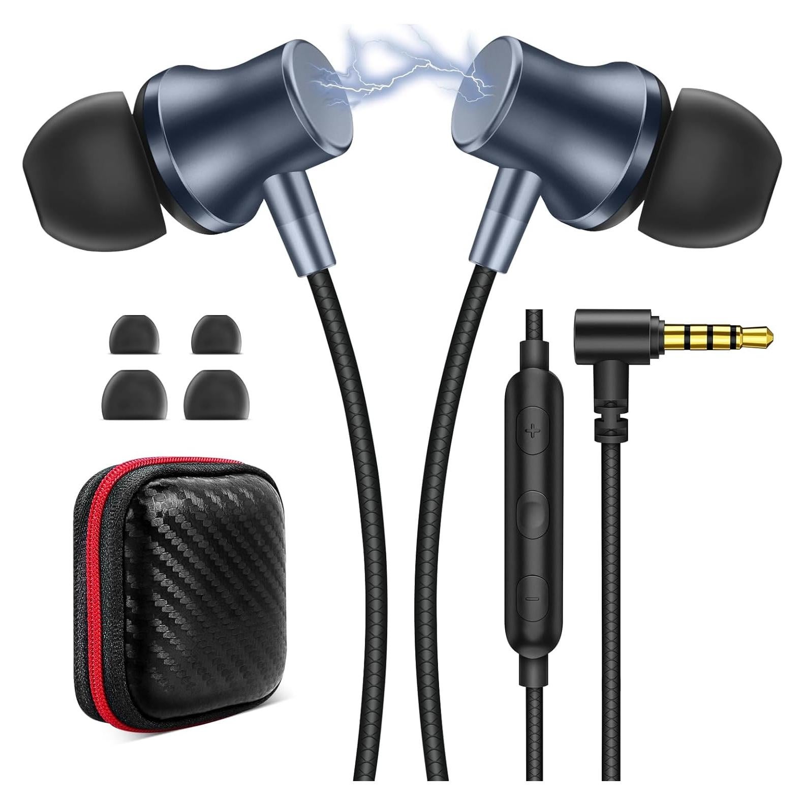 Auriculares con cable ASKUBSKU 3.5mm HiFi Estéreo Azul