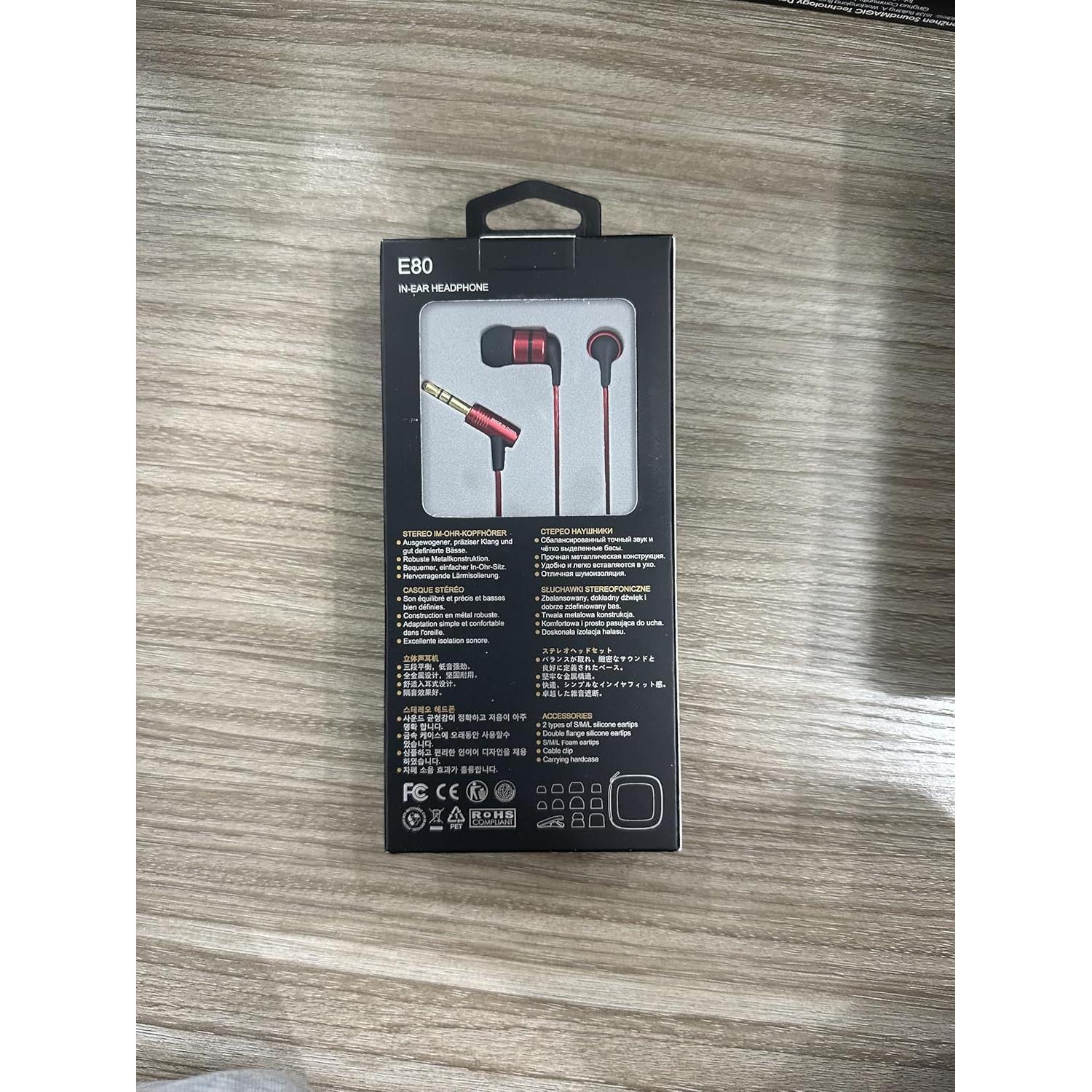 Auriculares In-Ear SoundMAGIC E80 HiFi Estéreo Aislantes Rojo