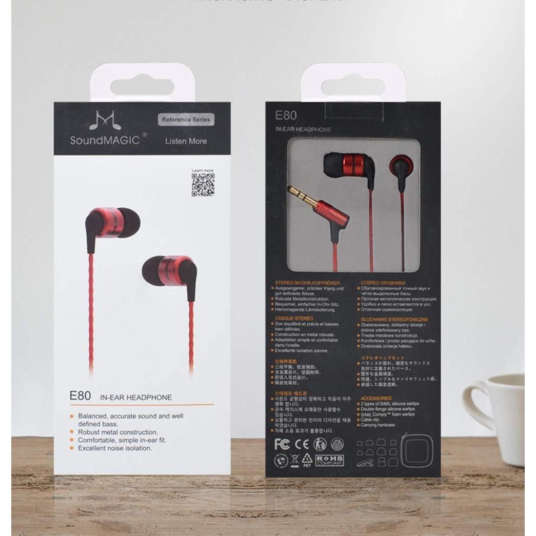 Auriculares In-Ear SoundMAGIC E80 HiFi Estéreo Aislantes Rojo