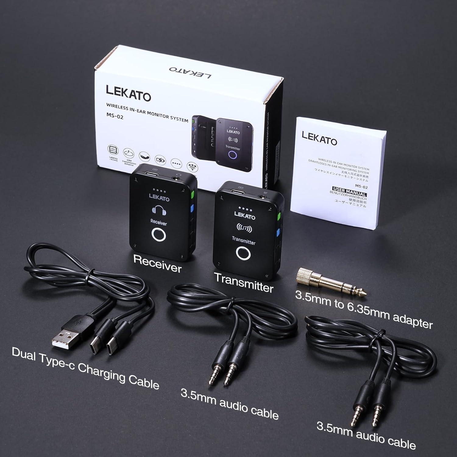 Sistema de Monitoreo In-Ear Inalámbrico LEKATO MS-02 2.4G