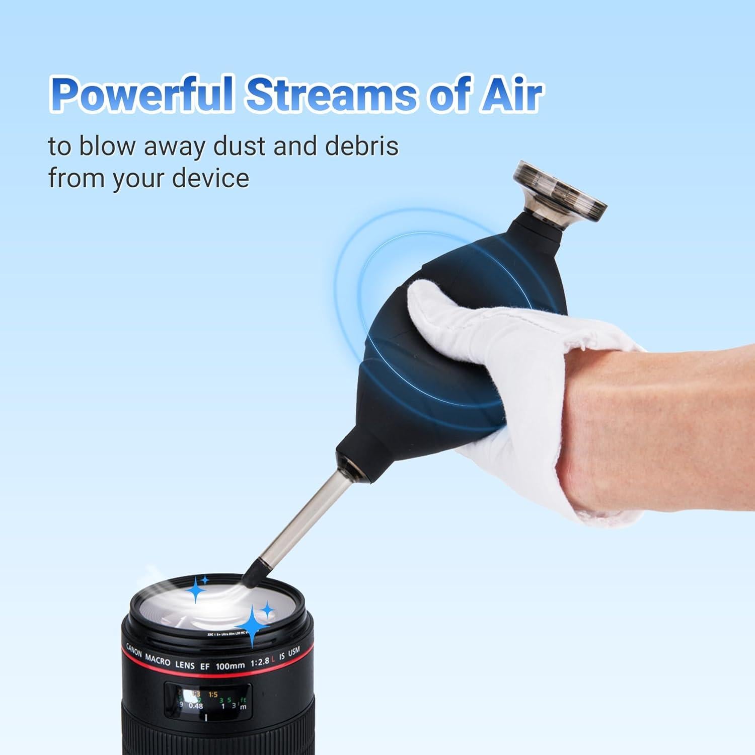 Soplador de aire JJC CL-DF1BK para limpieza de cámaras