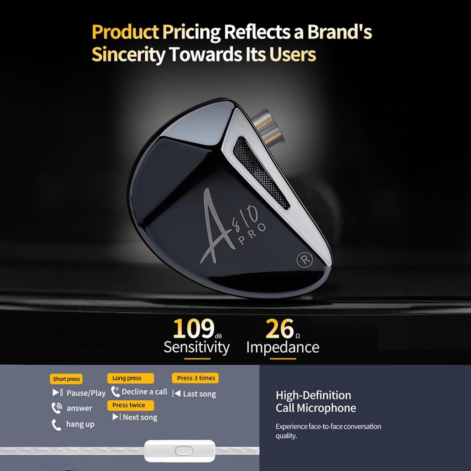 Auriculares In-Ear KZ AS10 PRO 5BA HiFi Linsoul 82g