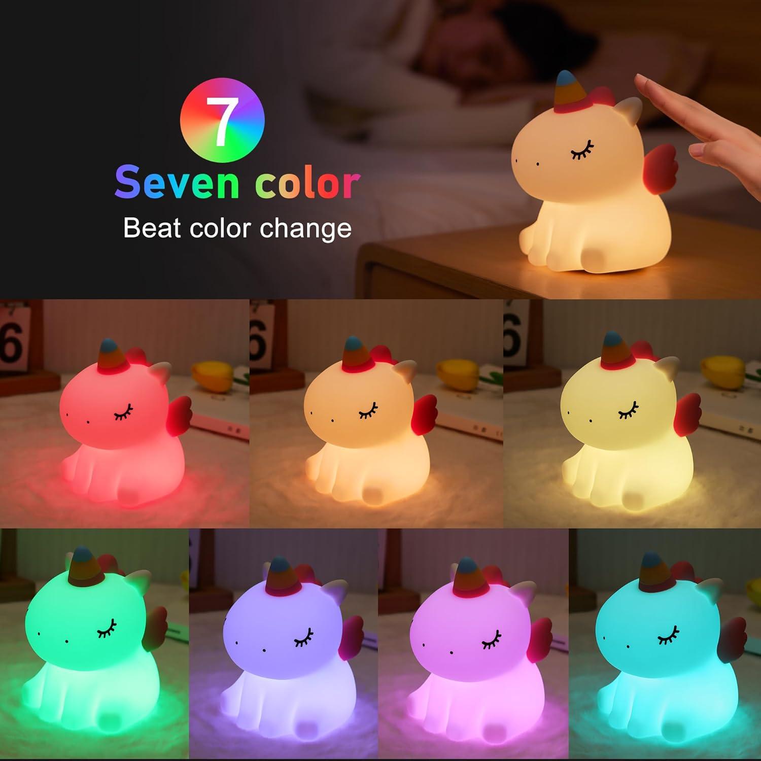 Luz Nocturna Unicornio LED Recargable Dimmable 12.7cm