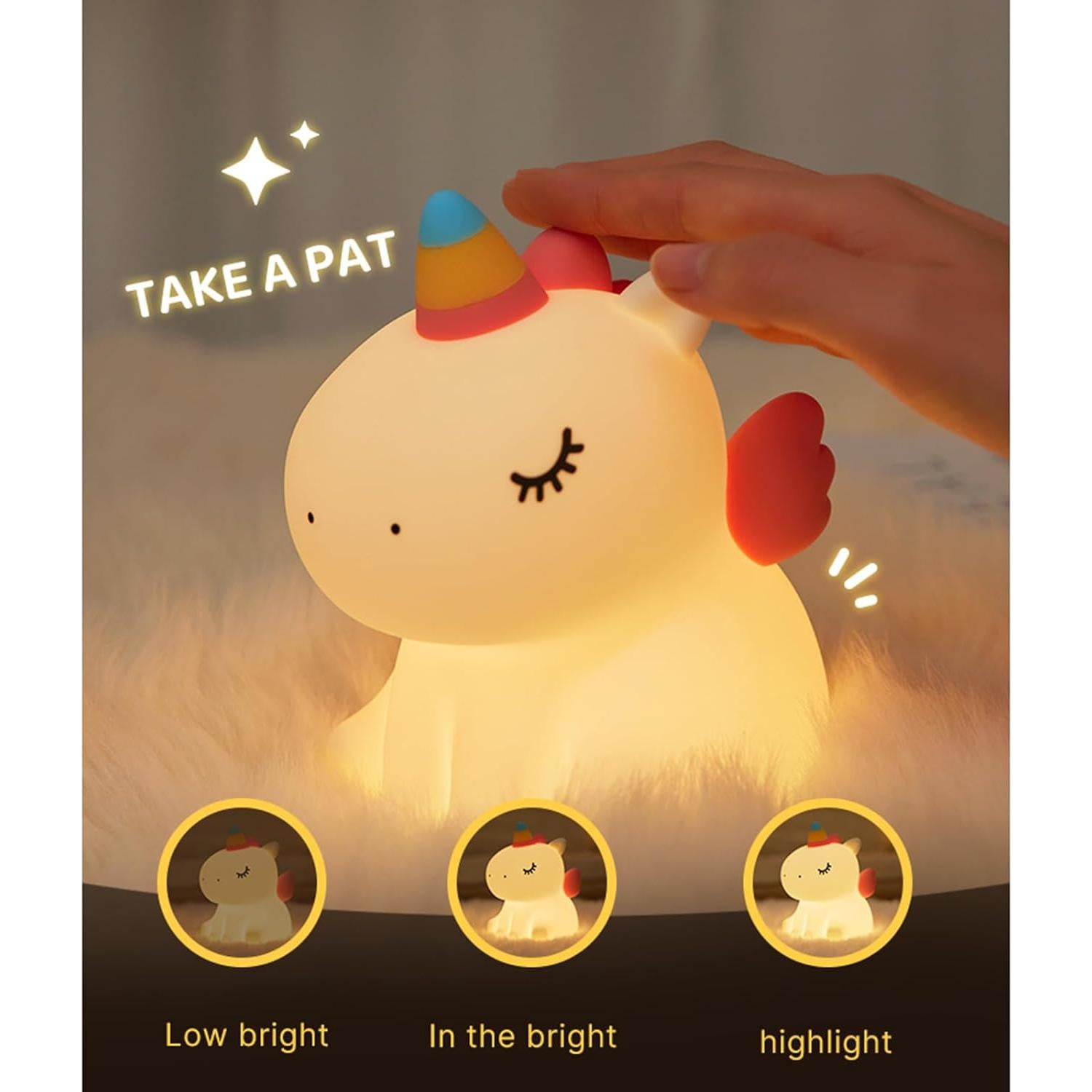 Luz Nocturna Unicornio LED Recargable Dimmable 12.7cm