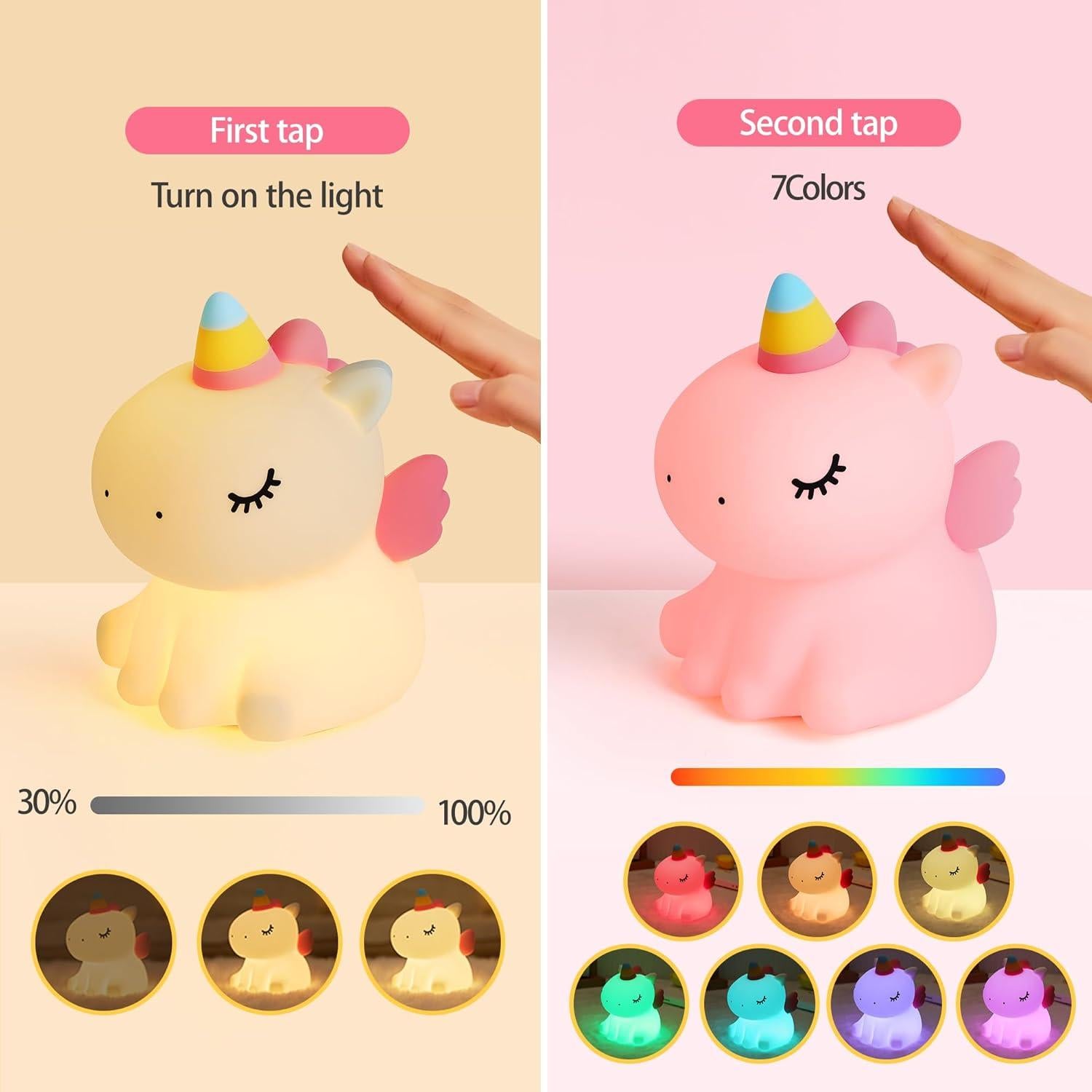 Luz Nocturna Unicornio LED Recargable Dimmable 12.7cm