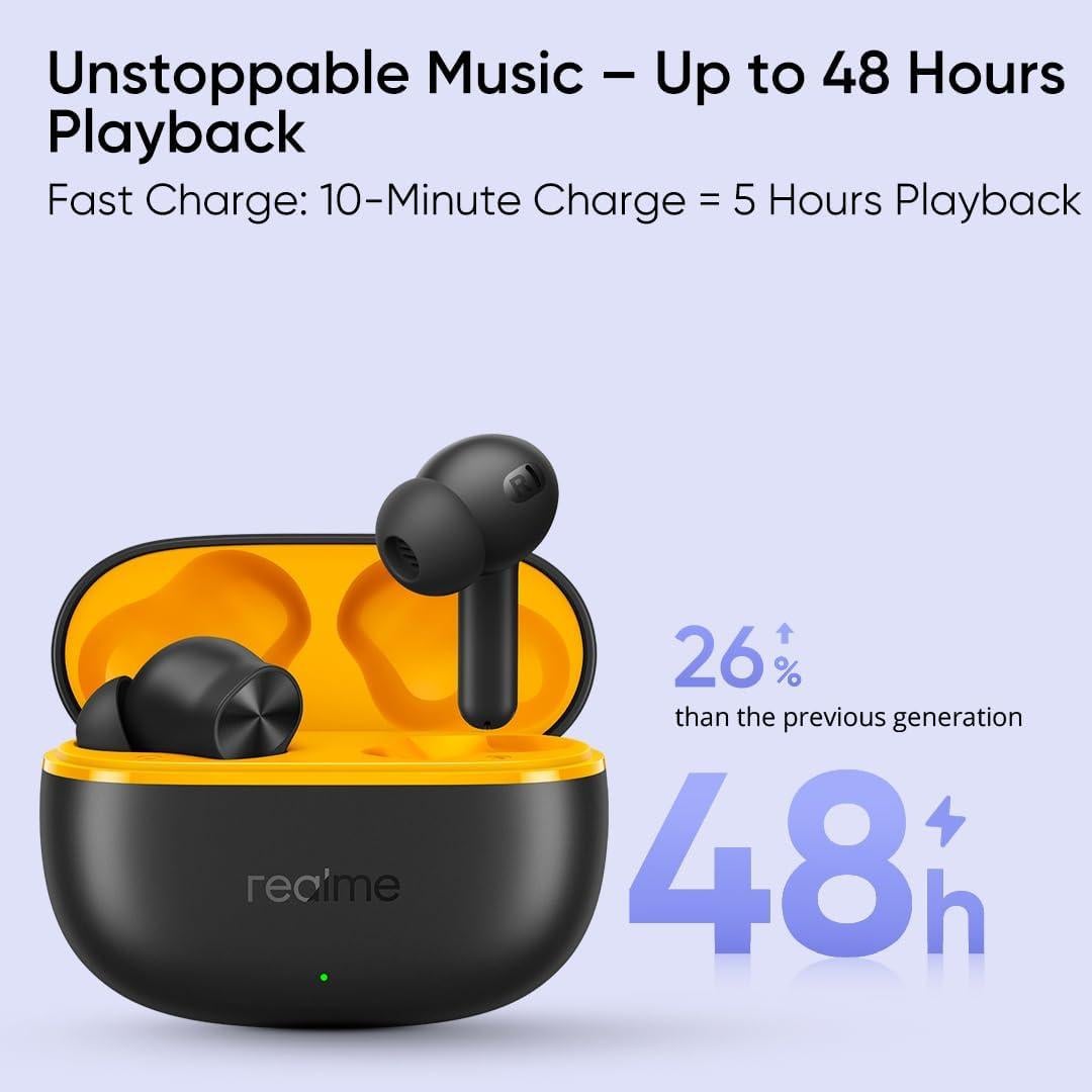 Auriculares Intrauditivos Bluetooth realme T200 Lite - 48h Reproducción