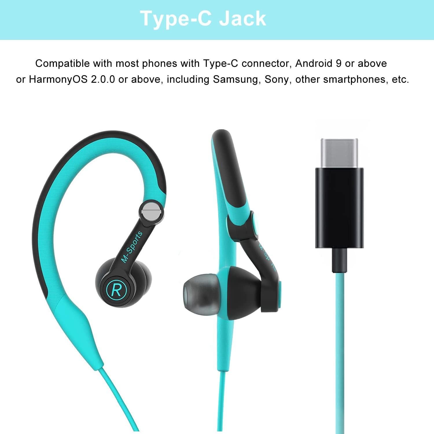 Auriculares deportivos USB-C Mucro C232 con gancho ajustable